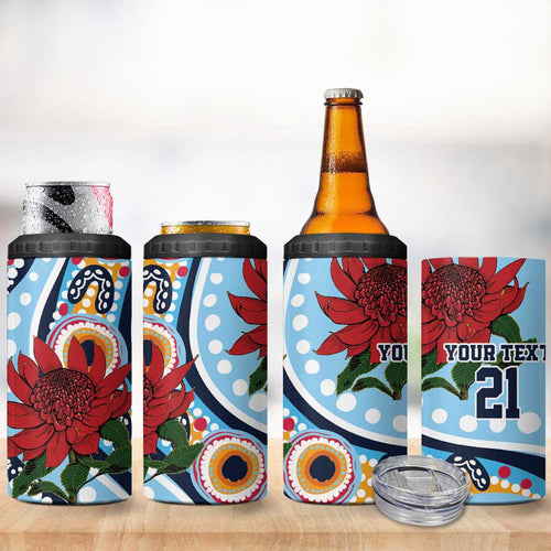 New South Wales Rugby Pacific Custom 4 in 1 Can Cooler Tumbler Aboriginal art of Waratah