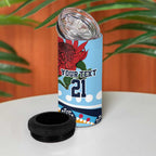 New South Wales Rugby Pacific Custom 4 in 1 Can Cooler Tumbler Aboriginal art of Waratah