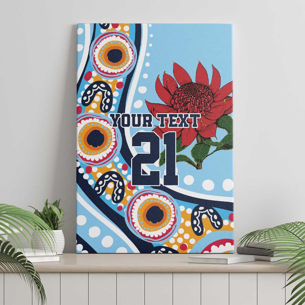 New South Wales Rugby Pacific Custom Canvas Wall Art Aboriginal art of Waratah