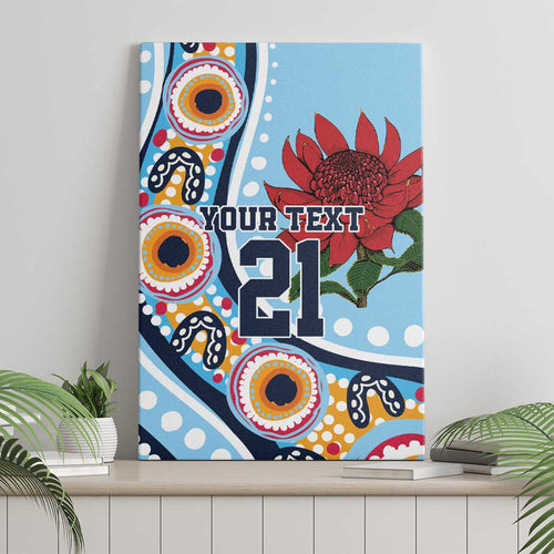 New South Wales Rugby Pacific Custom Canvas Wall Art Aboriginal art of Waratah
