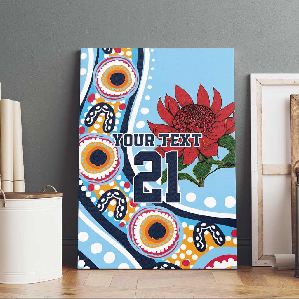 New South Wales Rugby Pacific Custom Canvas Wall Art Aboriginal art of Waratah