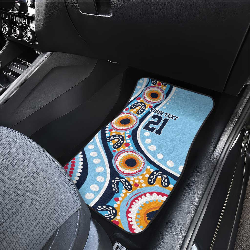 New South Wales Rugby Pacific Custom Car Mats Aboriginal art of Waratah