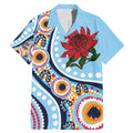 New South Wales Rugby Pacific Custom Family Matching Mermaid Dress and Hawaiian Shirt Aboriginal art of Waratah