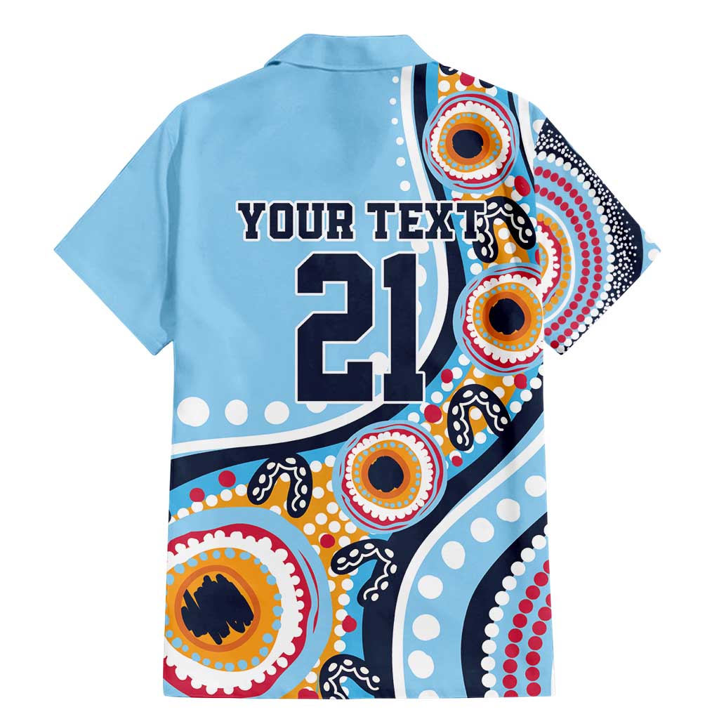 New South Wales Rugby Pacific Custom Family Matching Mermaid Dress and Hawaiian Shirt Aboriginal art of Waratah