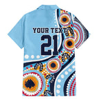 New South Wales Rugby Pacific Custom Family Matching Mermaid Dress and Hawaiian Shirt Aboriginal art of Waratah