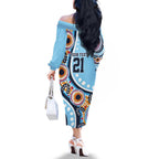 New South Wales Rugby Pacific Custom Family Matching Off The Shoulder Long Sleeve Dress and Hawaiian Shirt Aboriginal art of Waratah