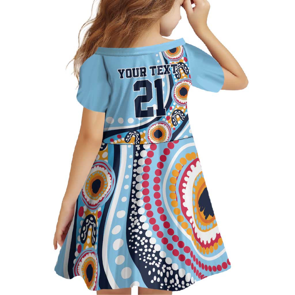 New South Wales Rugby Pacific Custom Family Matching Off Shoulder Maxi Dress and Hawaiian Shirt Aboriginal art of Waratah
