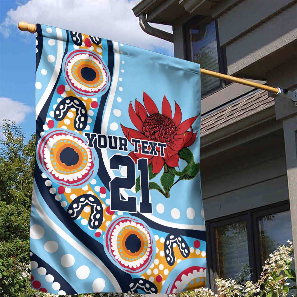 New South Wales Rugby Pacific Custom Garden Flag Aboriginal art of Waratah