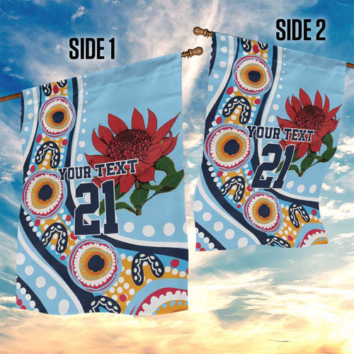 New South Wales Rugby Pacific Custom Garden Flag Aboriginal art of Waratah