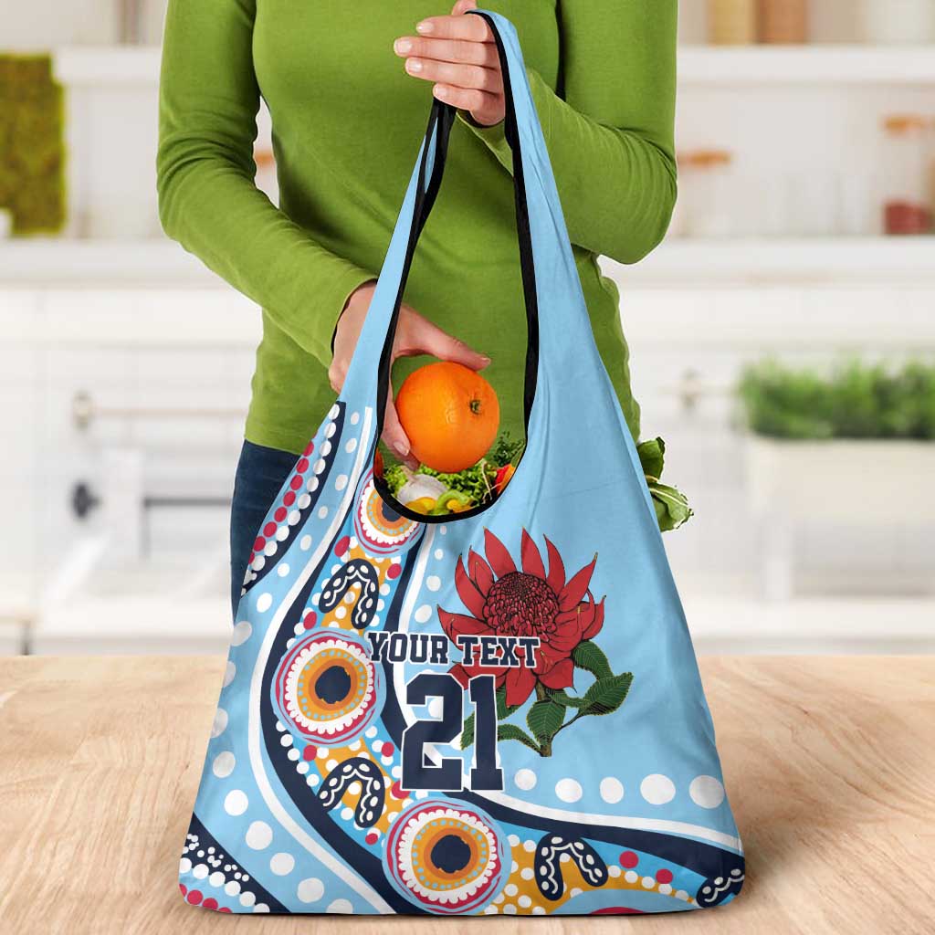 New South Wales Rugby Pacific Custom Grocery Bag Aboriginal art of Waratah