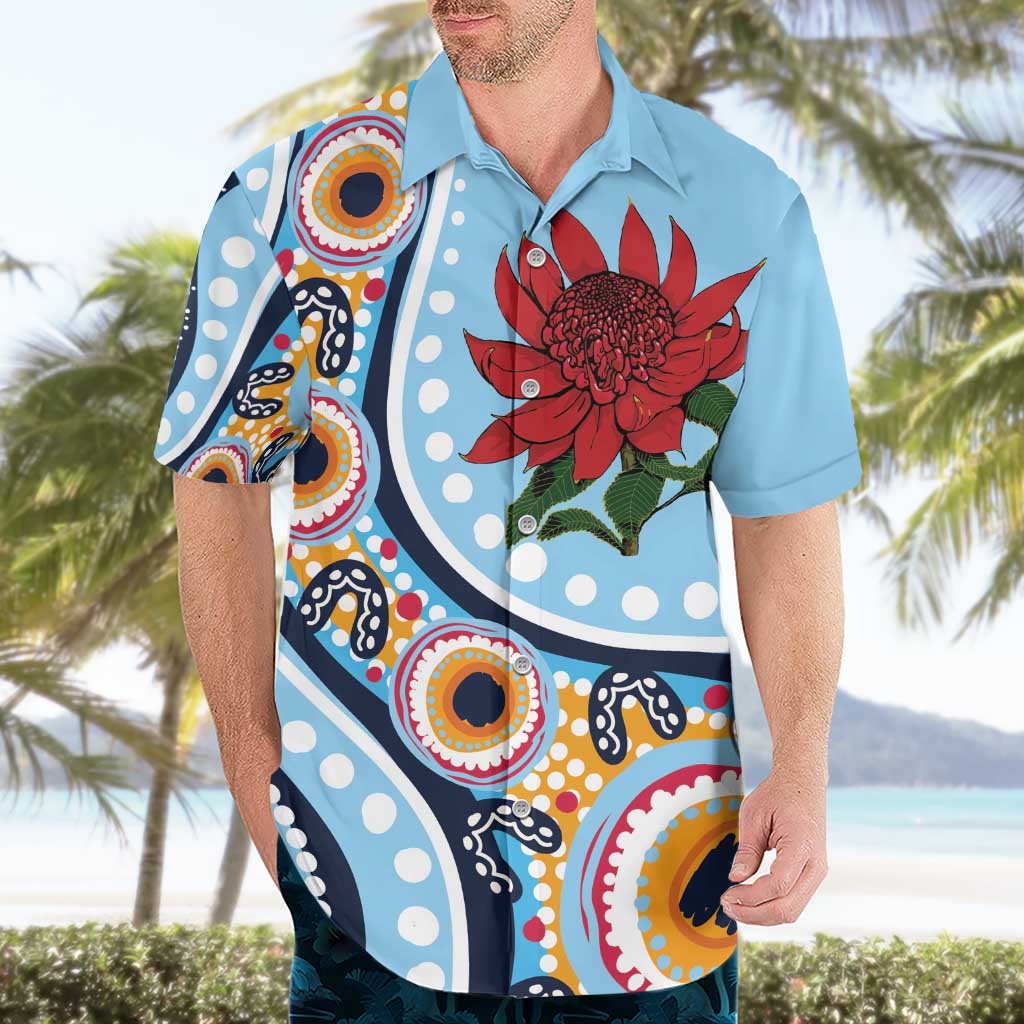 New South Wales Rugby Pacific Custom Hawaiian Shirt Aboriginal art of Waratah