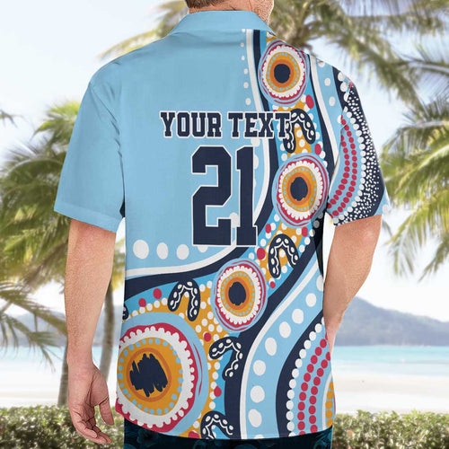 New South Wales Rugby Pacific Custom Hawaiian Shirt Aboriginal art of Waratah