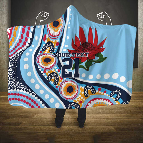 New South Wales Rugby Pacific Custom Hooded Blanket Aboriginal art of Waratah