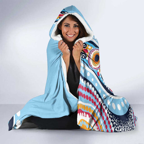 New South Wales Rugby Pacific Custom Hooded Blanket Aboriginal art of Waratah