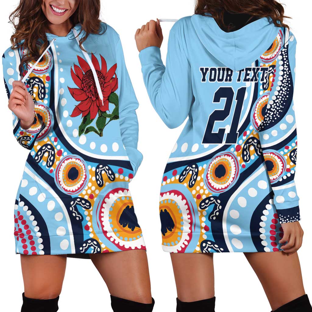 New South Wales Rugby Pacific Custom Hoodie Dress Aboriginal art of Waratah