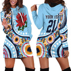 New South Wales Rugby Pacific Custom Hoodie Dress Aboriginal art of Waratah