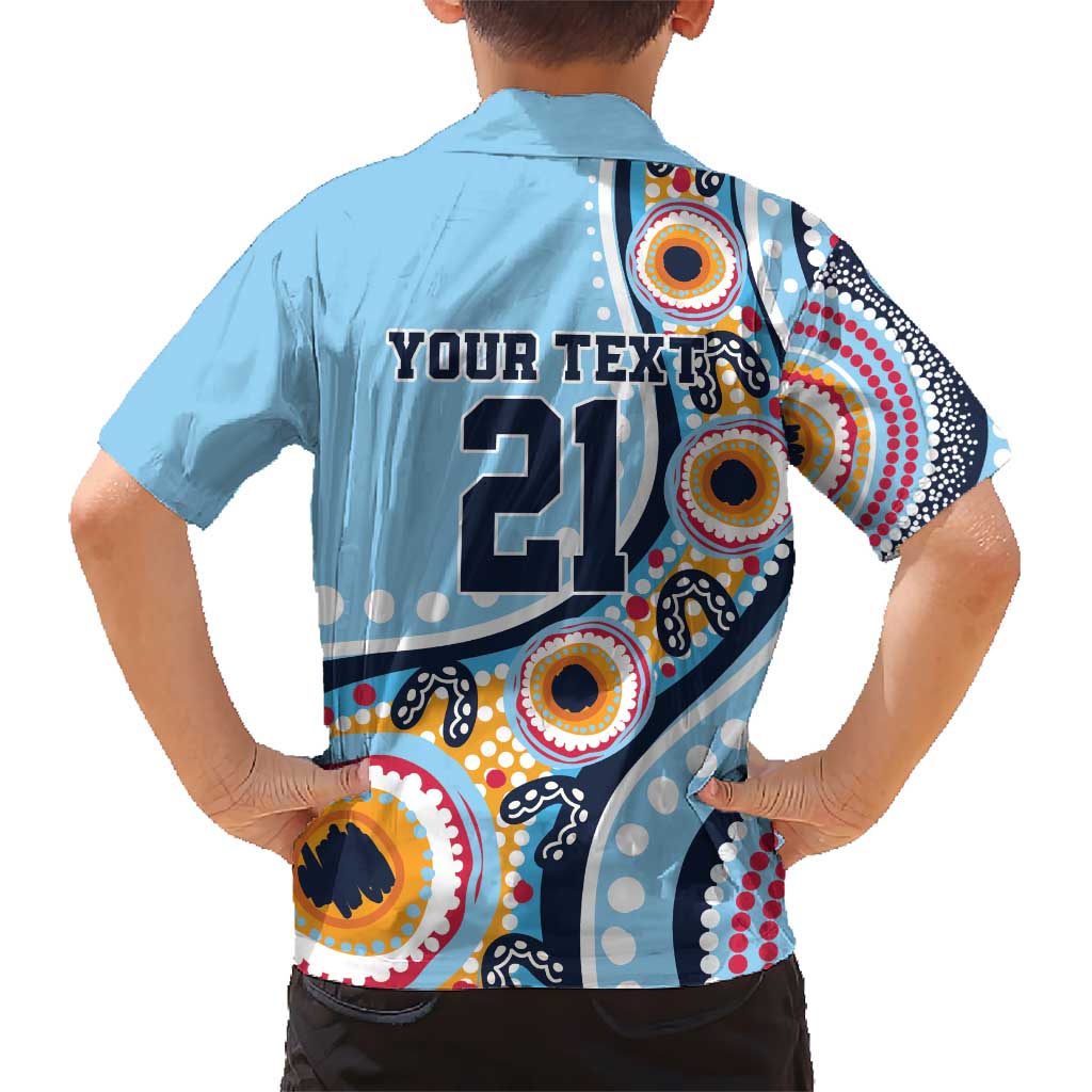 New South Wales Rugby Pacific Custom Kid Hawaiian Shirt Aboriginal art of Waratah