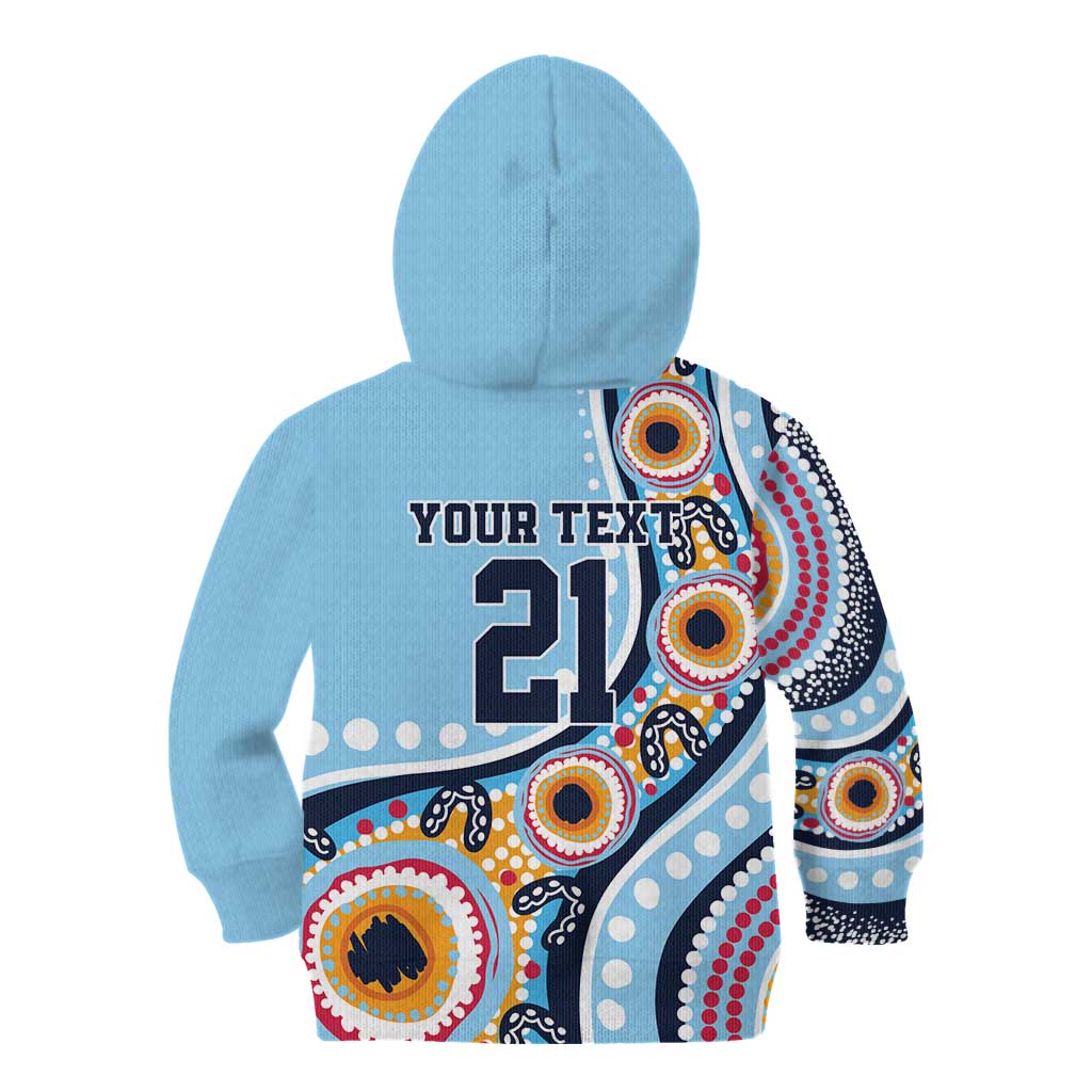 New South Wales Rugby Pacific Custom Kid Hoodie Aboriginal art of Waratah