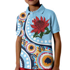 New South Wales Rugby Pacific Custom Kid Polo Shirt Aboriginal art of Waratah