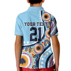 New South Wales Rugby Pacific Custom Kid Polo Shirt Aboriginal art of Waratah
