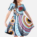 New South Wales Rugby Pacific Custom Kid Short Sleeve Dress Aboriginal art of Waratah