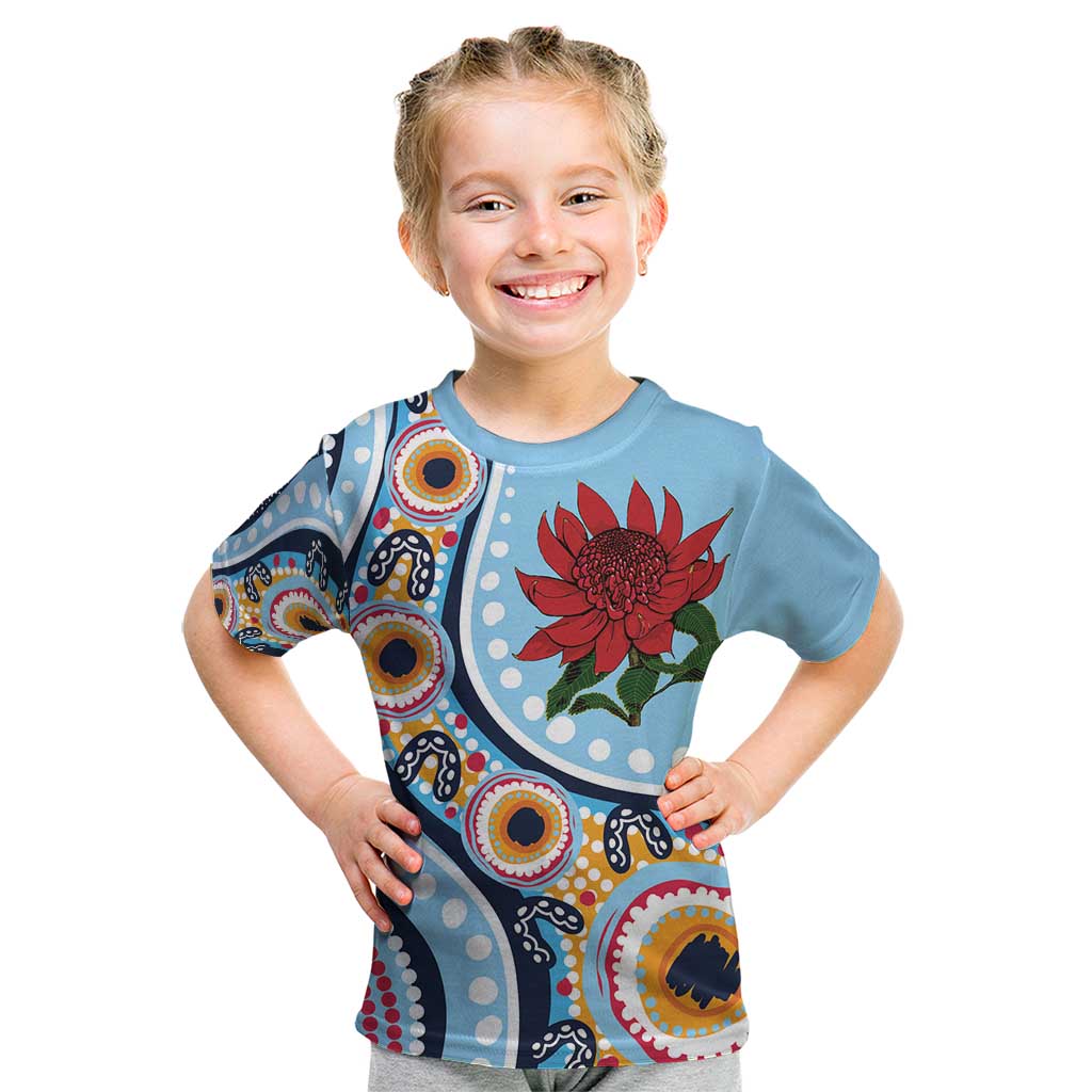 New South Wales Rugby Pacific Custom Kid T Shirt Aboriginal art of Waratah