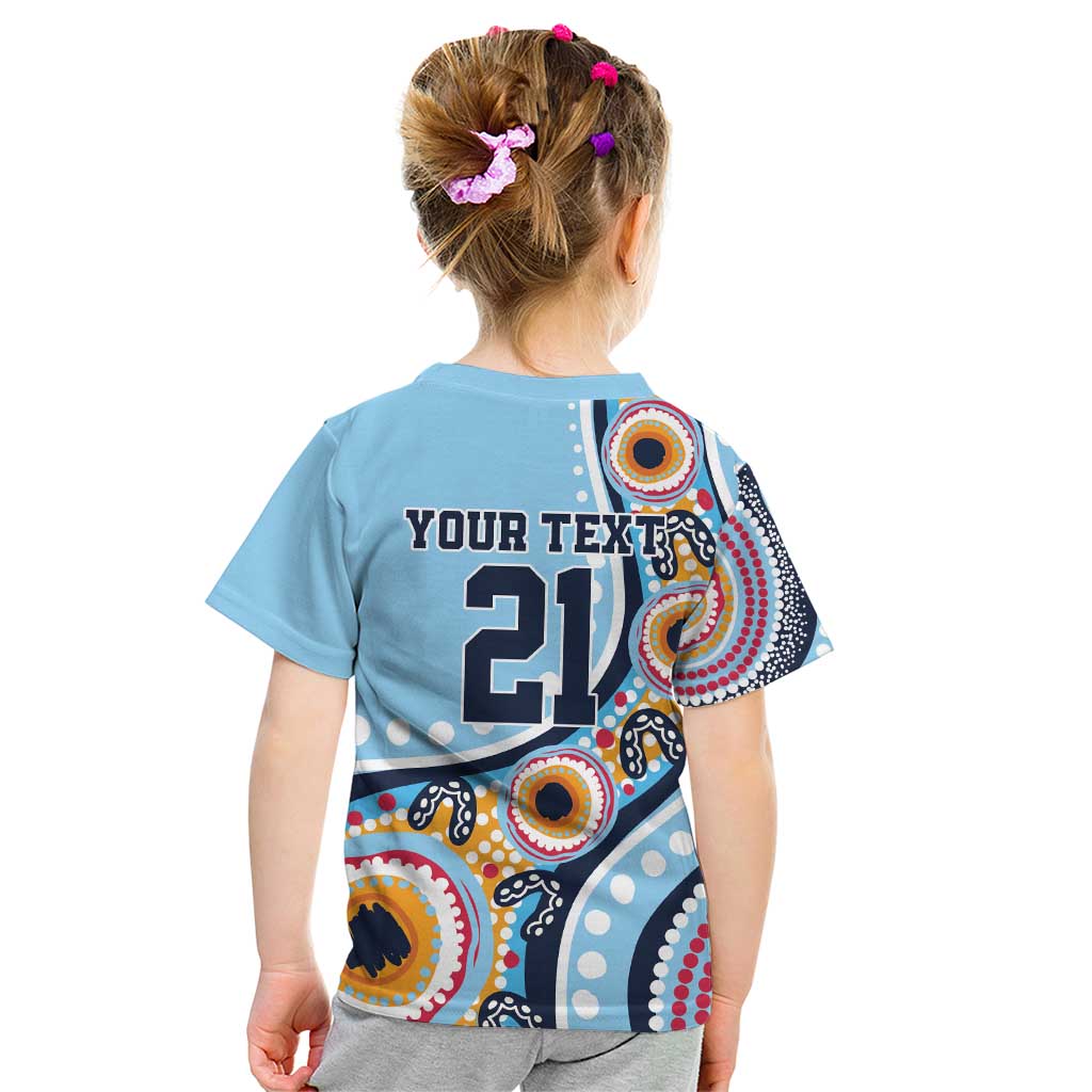 New South Wales Rugby Pacific Custom Kid T Shirt Aboriginal art of Waratah