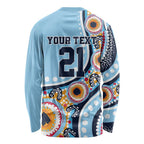 New South Wales Rugby Pacific Custom Long Sleeve Shirt Aboriginal art of Waratah