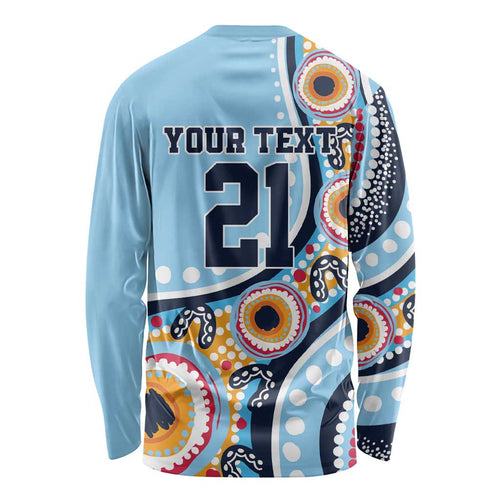 New South Wales Rugby Pacific Custom Long Sleeve Shirt Aboriginal art of Waratah