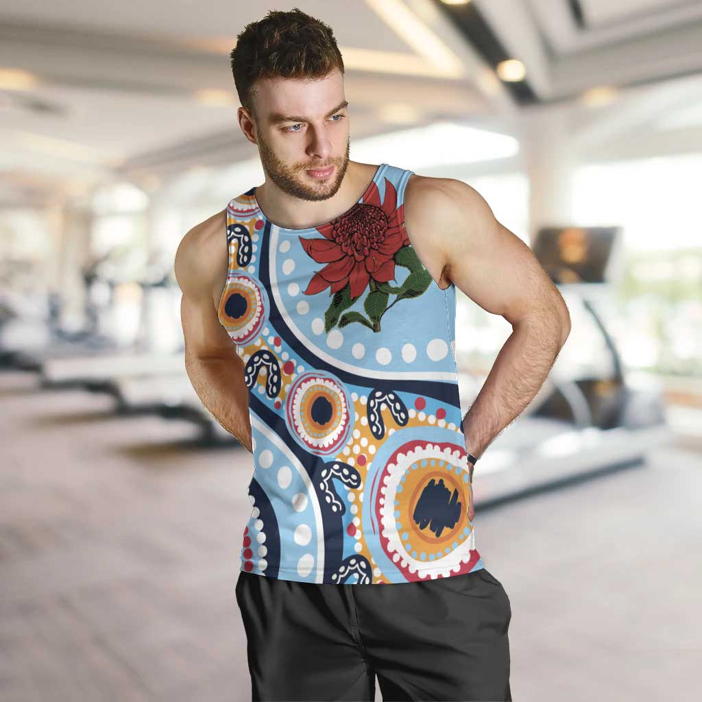 New South Wales Rugby Pacific Custom Men Tank Top Aboriginal art of Waratah