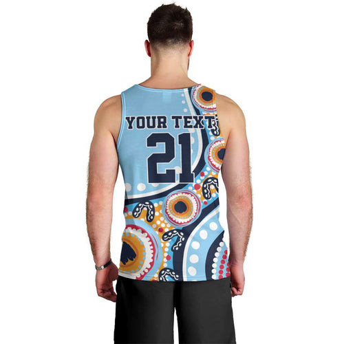 New South Wales Rugby Pacific Custom Men Tank Top Aboriginal art of Waratah