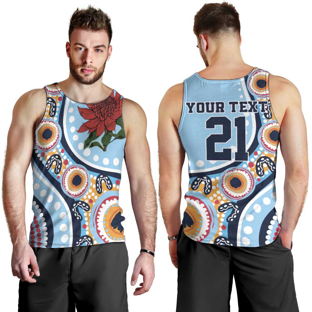 New South Wales Rugby Pacific Custom Men Tank Top Aboriginal art of Waratah