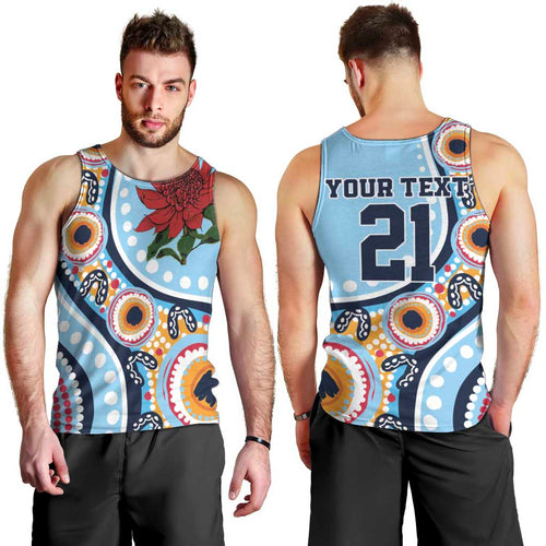 New South Wales Rugby Pacific Custom Men Tank Top Aboriginal art of Waratah
