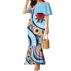 New South Wales Rugby Pacific Custom Mermaid Dress Aboriginal art of Waratah