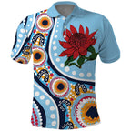 New South Wales Rugby Pacific Custom Polo Shirt Aboriginal art of Waratah