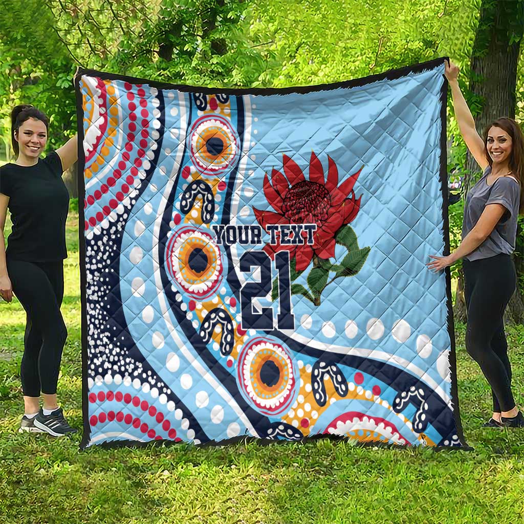 New South Wales Rugby Pacific Custom Quilt Aboriginal art of Waratah