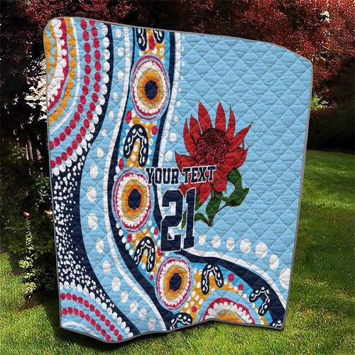 New South Wales Rugby Pacific Custom Quilt Aboriginal art of Waratah