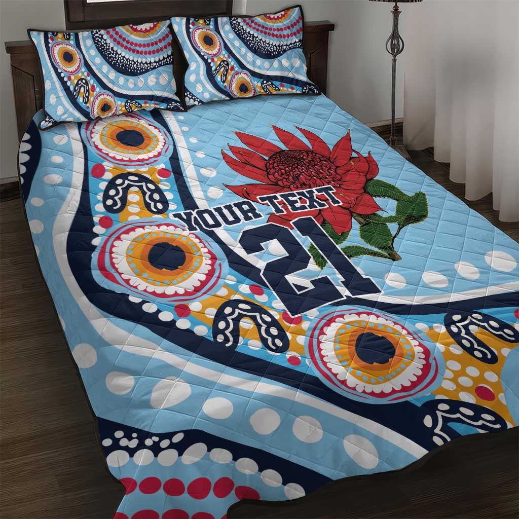 New South Wales Rugby Pacific Custom Quilt Bed Set Aboriginal art of Waratah