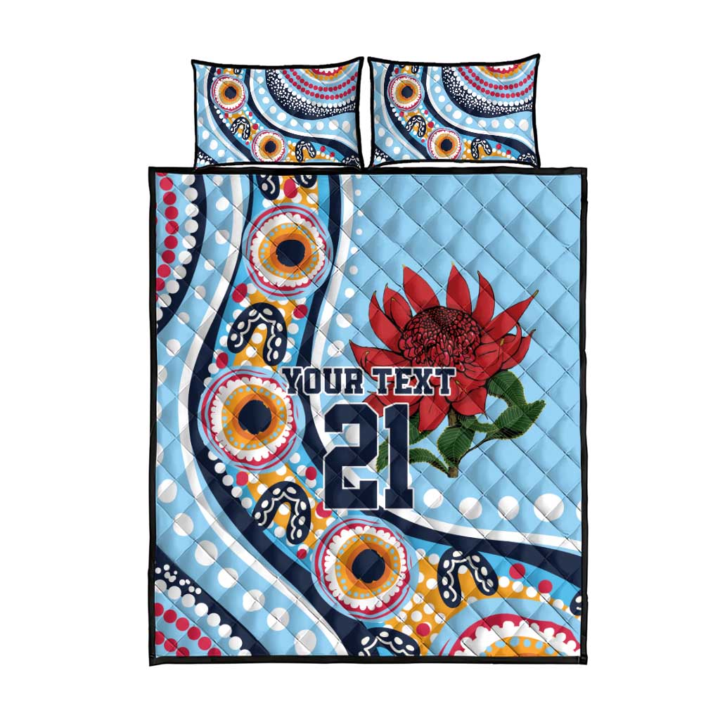 New South Wales Rugby Pacific Custom Quilt Bed Set Aboriginal art of Waratah