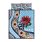 New South Wales Rugby Pacific Custom Quilt Bed Set Aboriginal art of Waratah