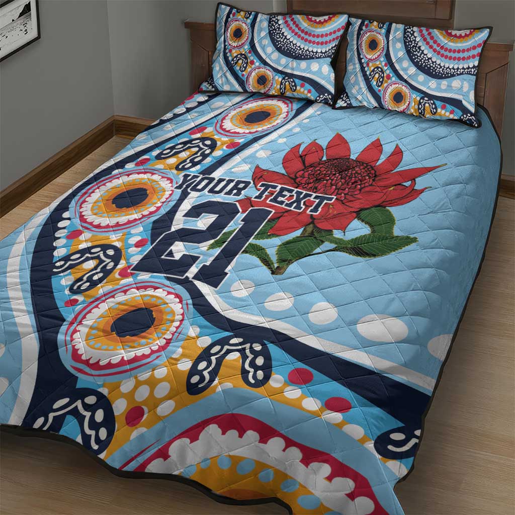 New South Wales Rugby Pacific Custom Quilt Bed Set Aboriginal art of Waratah