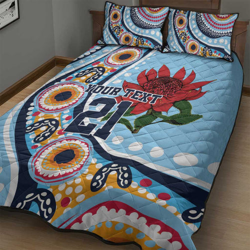 New South Wales Rugby Pacific Custom Quilt Bed Set Aboriginal art of Waratah