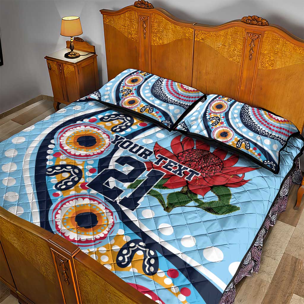 New South Wales Rugby Pacific Custom Quilt Bed Set Aboriginal art of Waratah