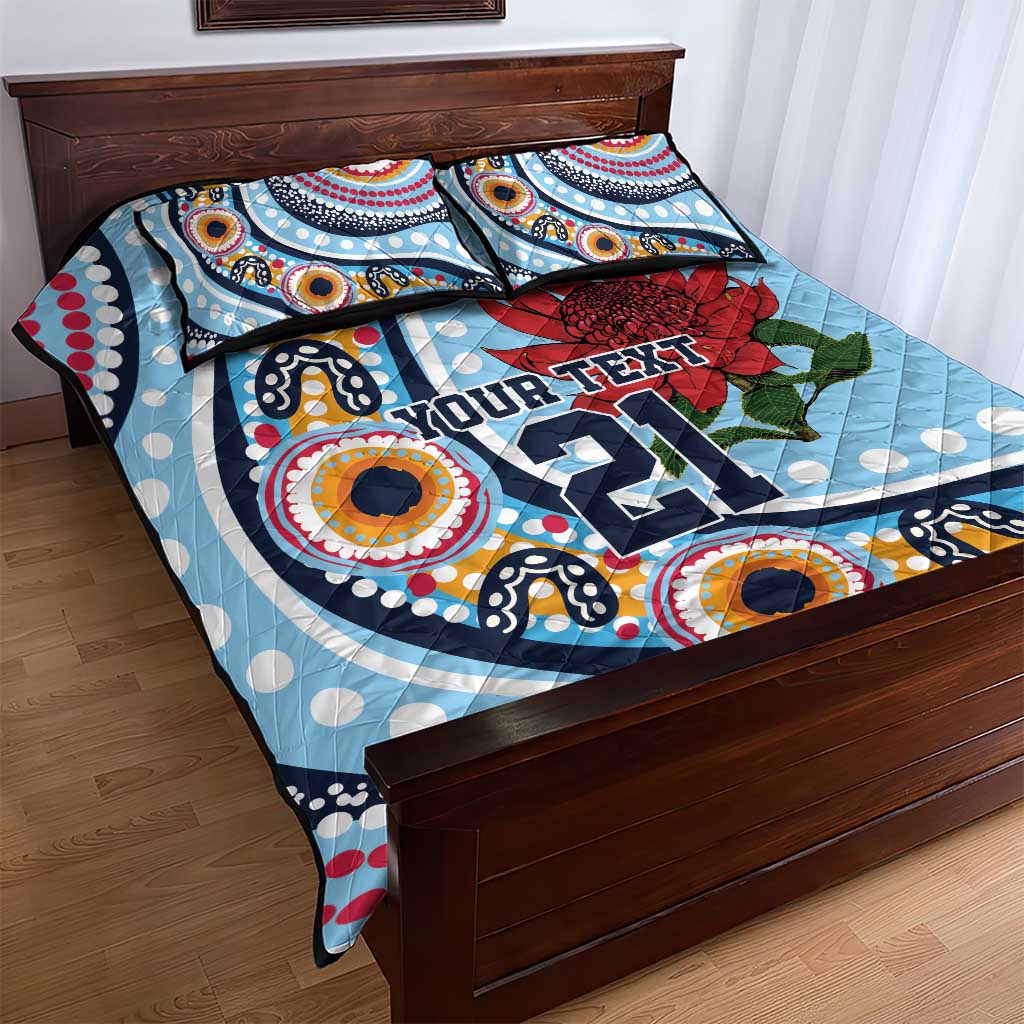 New South Wales Rugby Pacific Custom Quilt Bed Set Aboriginal art of Waratah
