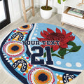 New South Wales Rugby Pacific Custom Round Carpet Aboriginal art of Waratah