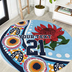 New South Wales Rugby Pacific Custom Round Carpet Aboriginal art of Waratah