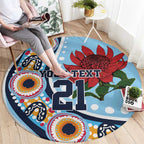 New South Wales Rugby Pacific Custom Round Carpet Aboriginal art of Waratah