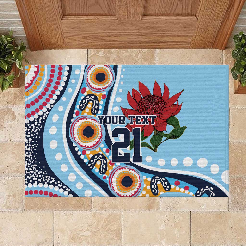 New South Wales Rugby Pacific Custom Rubber Doormat Aboriginal art of Waratah