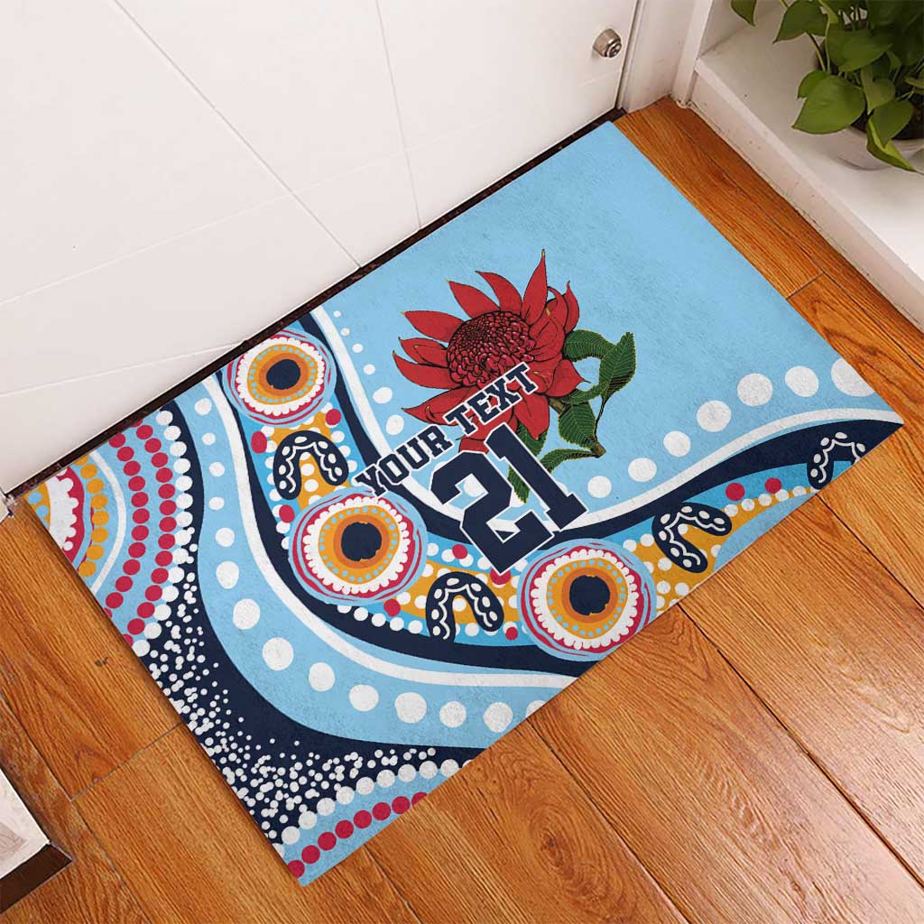 New South Wales Rugby Pacific Custom Rubber Doormat Aboriginal art of Waratah