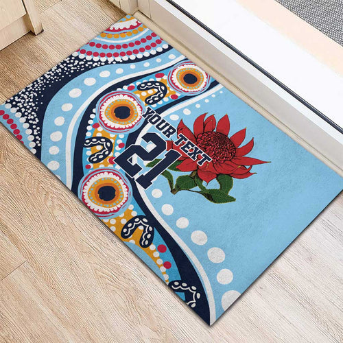 New South Wales Rugby Pacific Custom Rubber Doormat Aboriginal art of Waratah